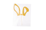 sparkling gold bunny ear cake topper