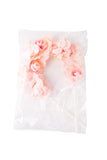 pink artificial flower banner birthday cake topper