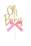 Gold Oh Baby babyshower birthday cake topper 1/pc