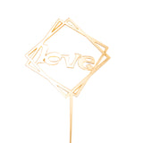 Square Gold Love sign cake topper
