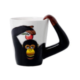 Chimp with apple 3D coffee tea mug