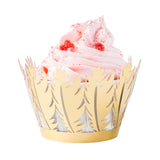 cupcake sleeves gold feather