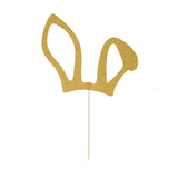 sparkling gold bunny ear cake topper