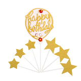 Jewelled Balloon with stars happy birthday set