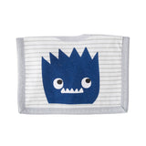 grey stripe bear square baby bib