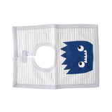 grey stripe bear square baby bib