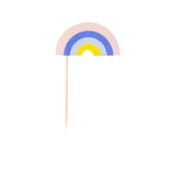 Small pink rainbow and blue unicorn cupcake toppers 6/pc