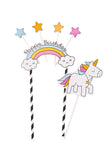 Happy Birthday Unicorn Banner cake topper DIY Kit stars