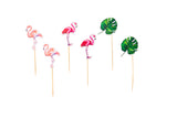 Summer time Flamingo cupcake topper 6/pc