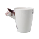 Striped grey cat 3D coffee tea mug