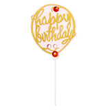 Jewelled Balloon with stars happy birthday set